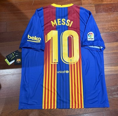 Leo Messi FC Barcelona Nike 2021 El Clasico Jersey Men's Size XXL