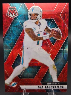 Tua Tagovailoa #159 Red Scope Prizm 2025 Panini Mosaic