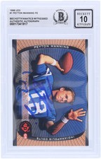 Peyton Manning Colts Signed 1998 Upper Deck UD3 FE #1 BAS 10 Rookie Card. rookie card picture