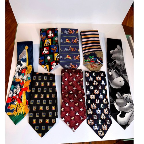 Vintage Disney Character Ties Lot Mickey Goofy Tigger Winnie the Pooh Novelty