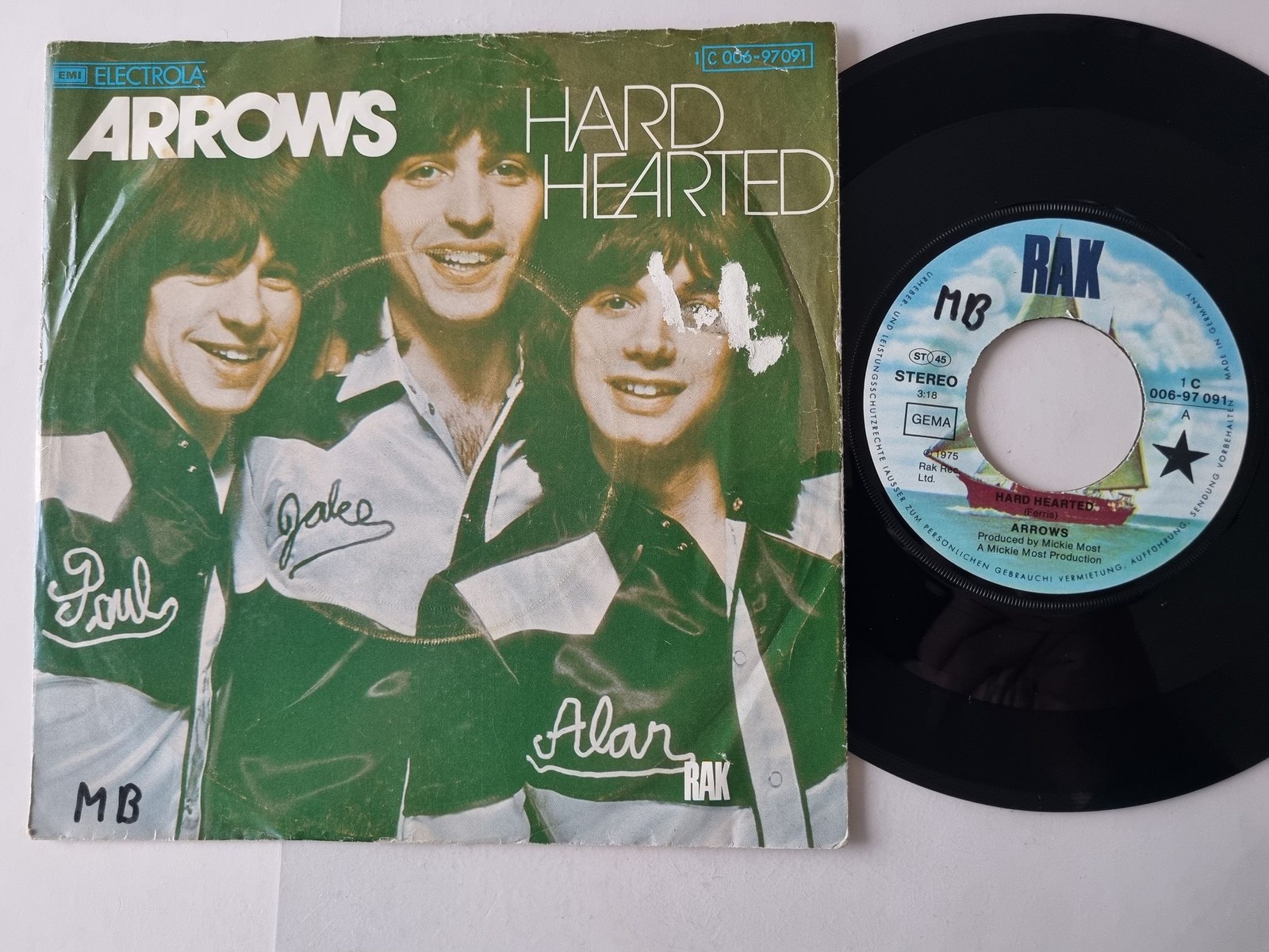 Arrows - Hard Hearted 7'' Vinyl Germany