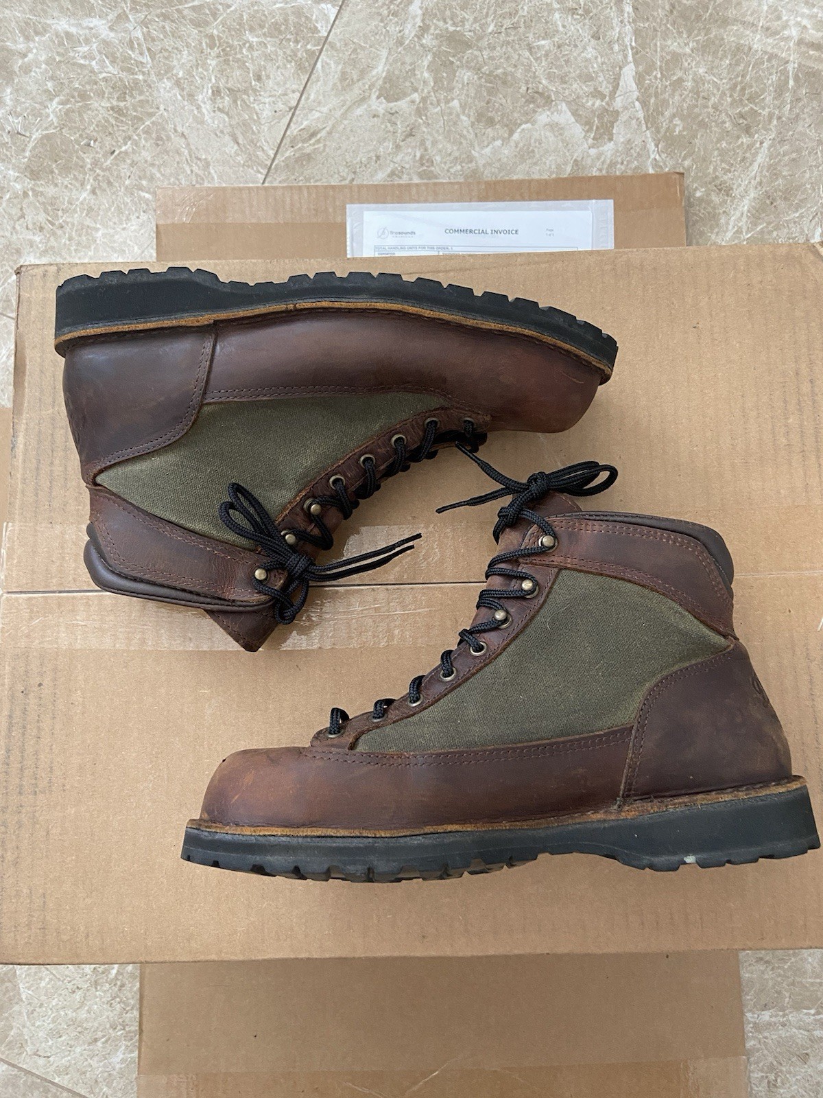 Danner Ridge Gore-Tex Hiking Boots Size 10.5 Dark Brown Green Made in USA-image