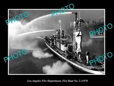 Barco de Bomberos del Departamento de Bomberos de Los Ángeles Nº 2 c1970 Foto Histórica Antigua