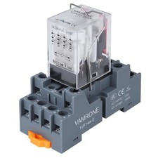 Electromagnetic Power Relay, 14-Pin 5A 12 DC Relay Coil with Socket Base, LED...