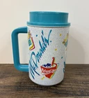Vintage McDonald's Coca-Cola Plastic Travel Mug Thermo Teal Logo Fries