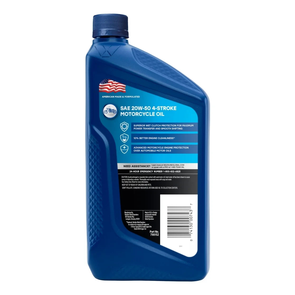 (6 pack) Valvoline 4-Stroke Motorcycle 20W-50 Conventional Motor Oil 1 QT