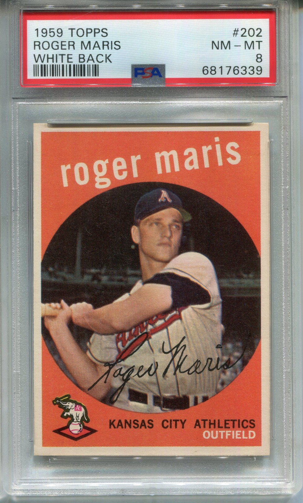 1959 Topps #202 Roger Maris PSA 8 NM-MT Kansas City A's