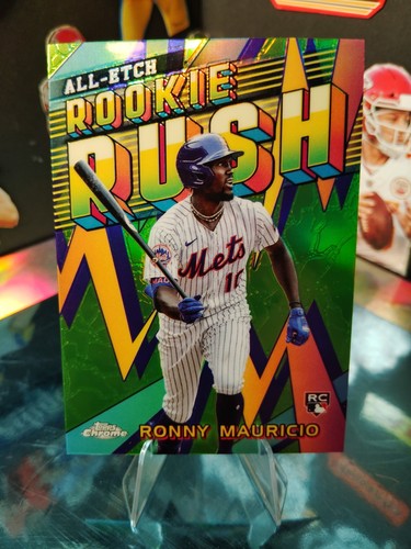 2024 Topps Chrome - Rookie Autographs Ronny Mauricio #RA-RM Green Refractor - Picture 4 of 5