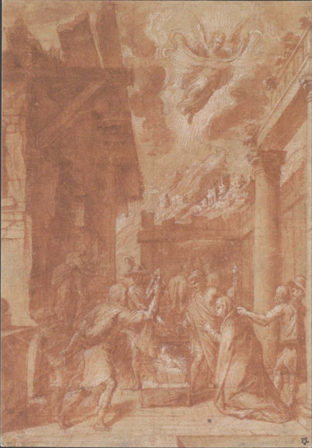 Polidoro da Caravaggio Adoration Shepherds Courtauld Gallery Art Postcard