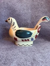 Vtg California Cleminson Distlefink Distelfink Bird Figural Gravy Boat w/Ladle