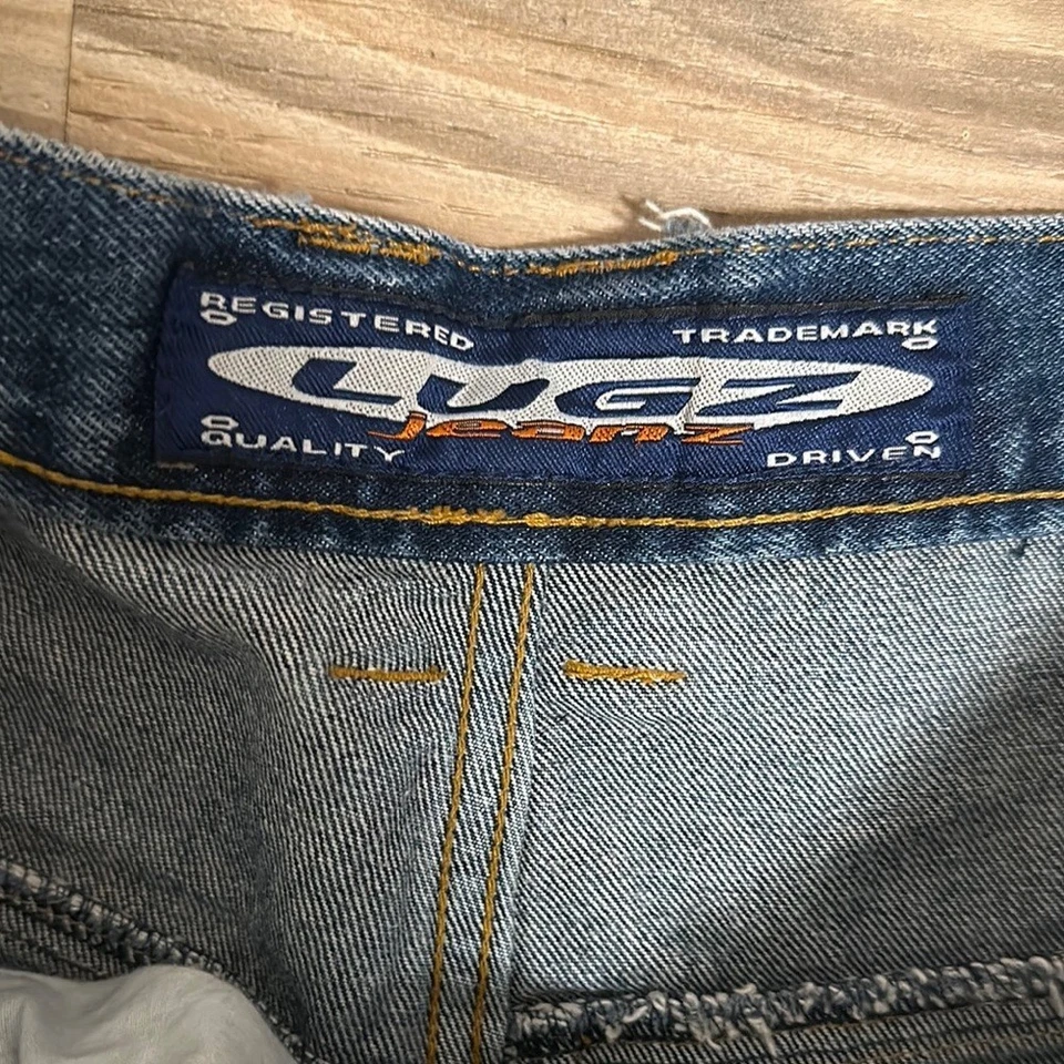 Vintage Lugz Jeans Mens 38 Blue Baggy Wide Leg Logo Y2K Skater Pants Cargo - Image 2 of 4