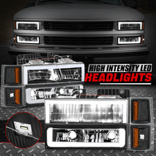 Led Drl For 94-98 Chevy C10 Ck 1500 2500 Headlights Bumper Corner Lamps Black Led Drl For 94-98 Chevy C10 Ck 1500 2500 Headlights Bumper Corner Lamps Black
