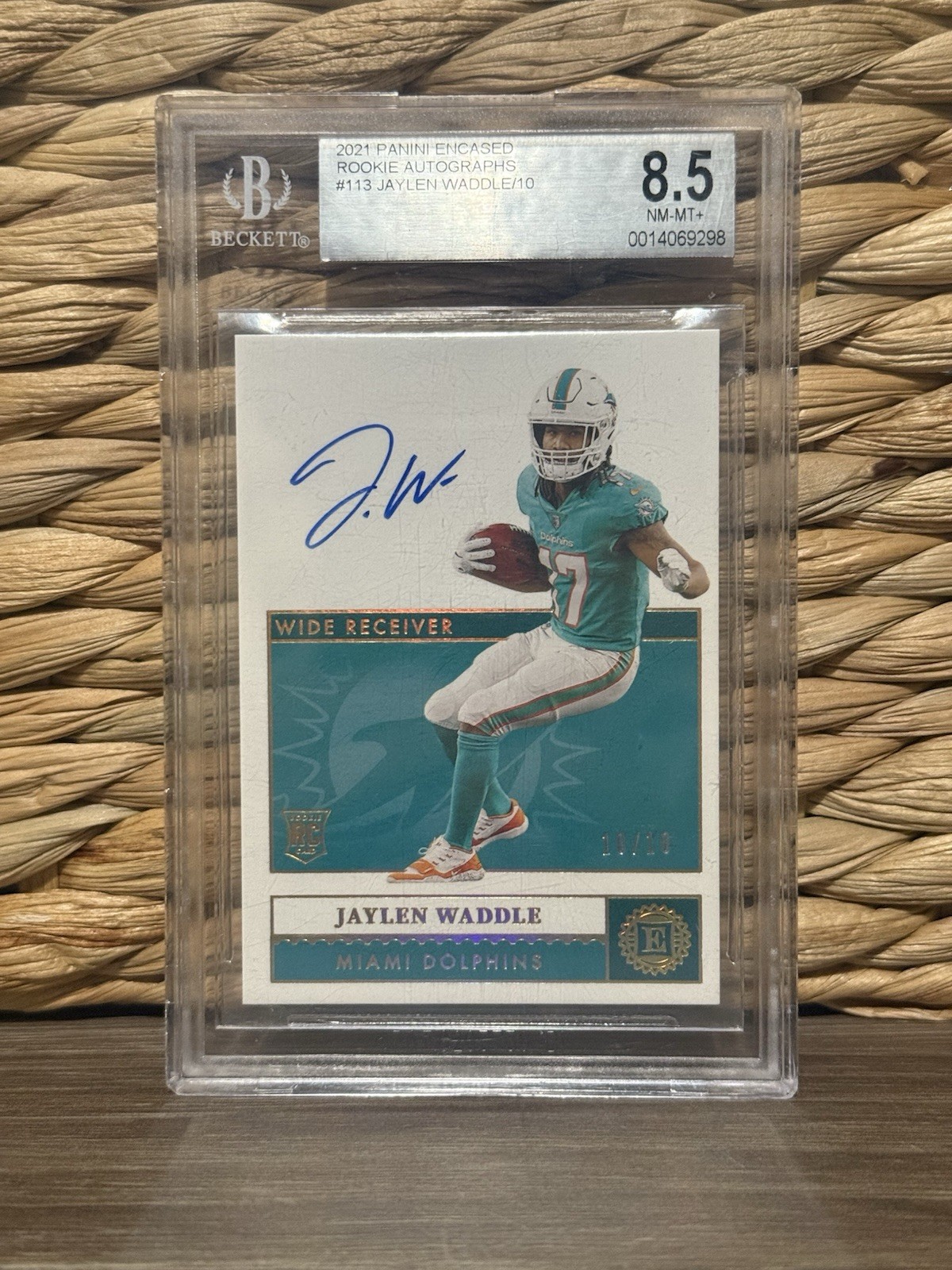 Jaylen Waddle Panini Encased #113 Autograph-Ruby 1/1