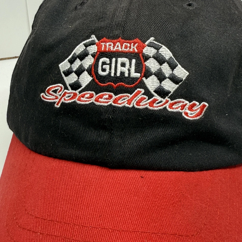 Gorra Track Girl Speedway con correa trasera para mujer talla única negra roja NASCAR Racing Foto 2 de 4