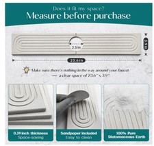 Faucet Mat for Kitchen Sink - 23.6'' Long Diatomite Fast Drying Stone Sink Tray