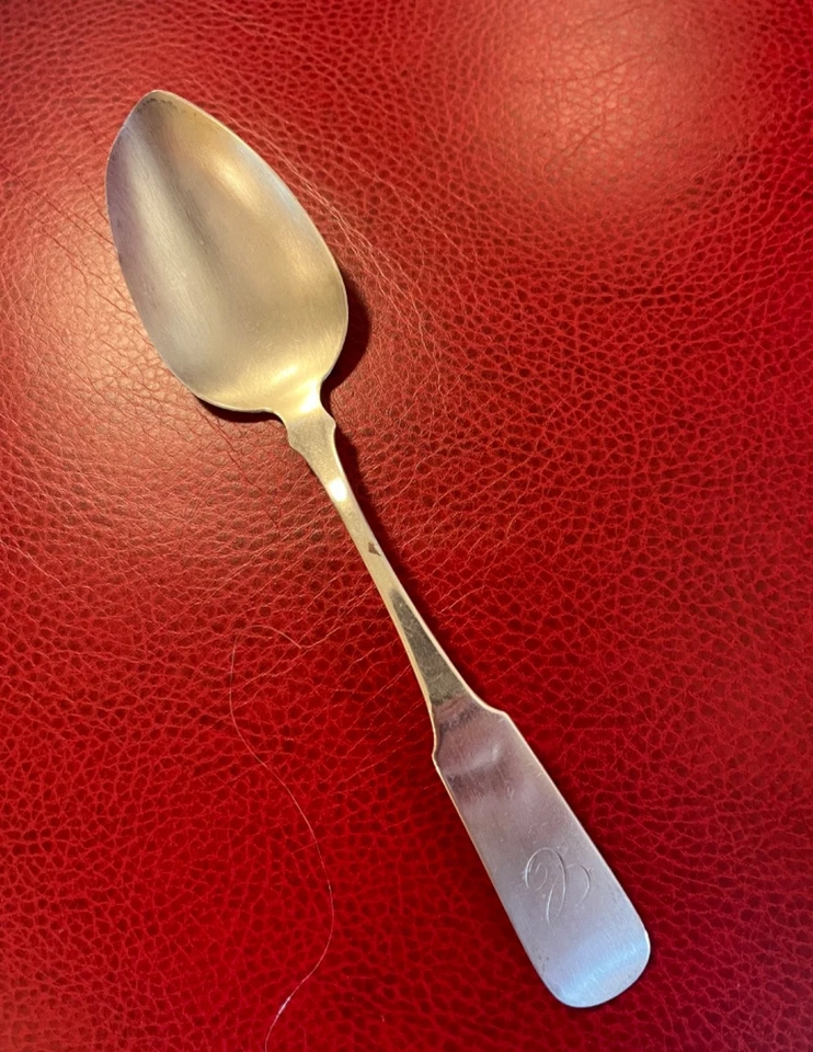 Antiq. Moneda de 8,25" cuchara de plata firmada a.C. Frobisher Hecho en Boston 1815-1825 Foto 2 de 4