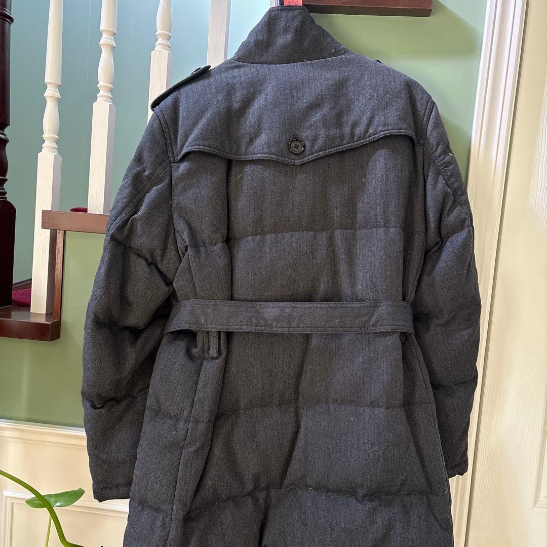 BURBERRY BLACK LABEL Down Jacket LL Belted Dark Gray Checked Interior Used thumbnail 5