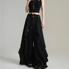 Japanese Street style women Culottes wide-leg pants trousers