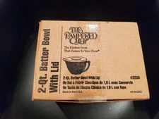 Pampered Chef Batter Bowl Classic W/Lid 8 Cup 2 Qt Glass Measuring Mixing EUC