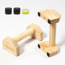Wooden Parallettes Push Up Bars, Anti-Slip Push-Up Handles, Mini Handle Pumps...