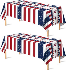 4Th of July Decorations - Red White and Blue Tablecloth for Memorial Day - Fourt