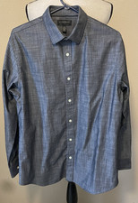 Banana Republic Shirt Light Black Non-Iron Tailored Slim Fit, Size L 16-16.5
