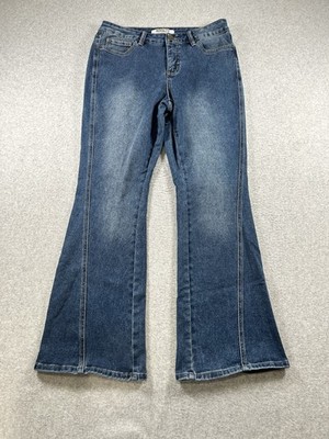 Royalty For Me Womens Jeans Size 10 Flared Curve Seam Denim Casual Y2K Style