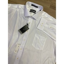 NEW Forsyth of Canada Freedom Tailored Fit solid white button dress shirt 18.5
