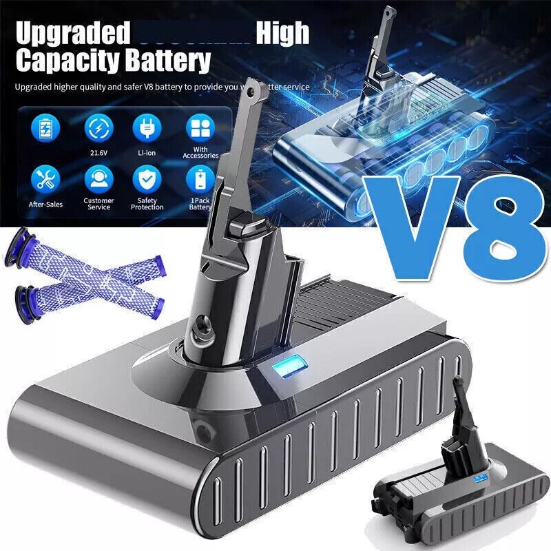 9500mAh 21.6V Lithium-Ion Battery For Dyson V8 Battery Animal Absolute Vacuum