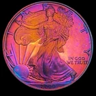 American Silver Eagle Proof 2000 999 Silver Monster Rainbow Toning