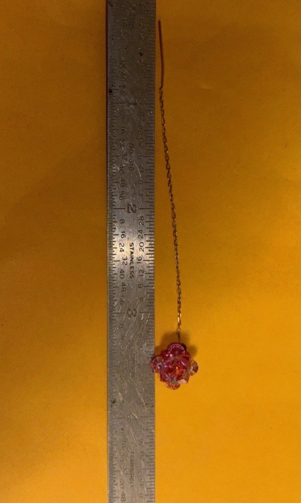 14K Solid Yellow Gold Drop Dangle Threader Earrin… - image 4