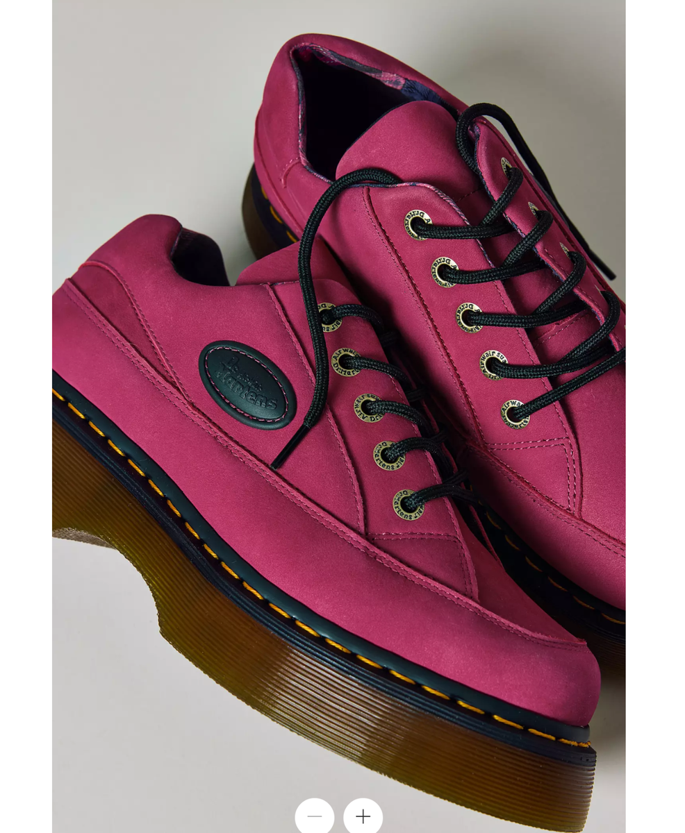 Dr. Martens BUZZ 5-Eye Fuchsia Pink Milled Nubuck Shoes MSRP$195
