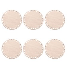 6" Dia Crochet Basket Bottom, 6Pcs Round Blank Crochet Base, Brown