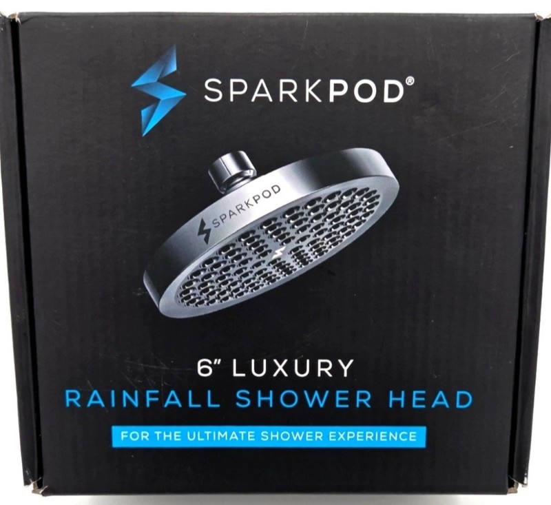 Sparkpod 6'' Luxury Rainfall Shower Head High Pressure Bathroom RSH-C New In Box