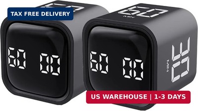 2Pcs Rotating Pomodoro Timer 5,10,30, 60 Minutes Preset,Desk Productivity Flip T