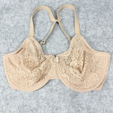 Wacoal Bra Womens 32DDD Beige Lace Underwire Full Coverage 851205 Floral Sheer