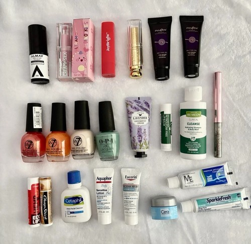 23 Pc Beauty Bundle Lot - Nail Polish OPI - Lipsticks, Blush - Skincare & Makeup
