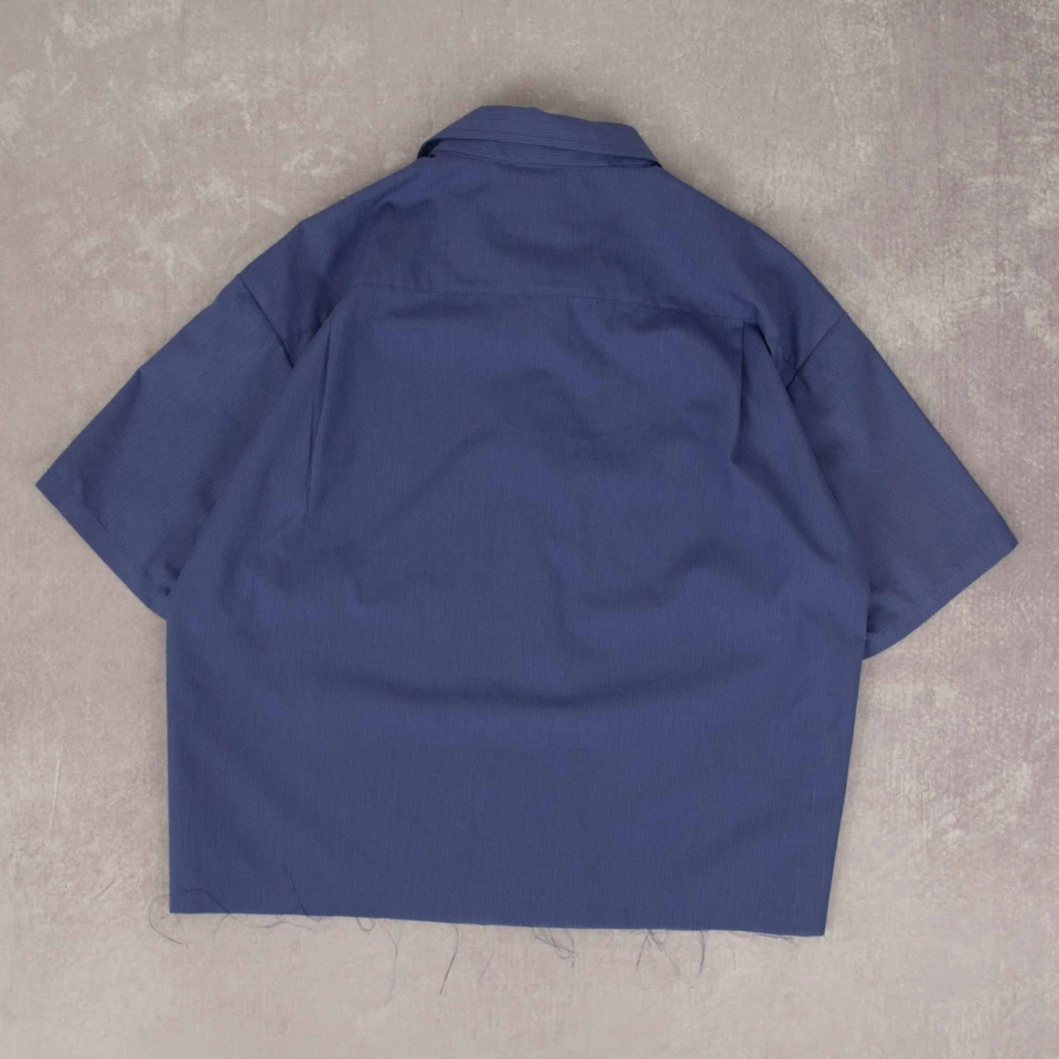 Camisa de trabajo recortada vintage Hp L parche azul para hombre Foto 2 de 4