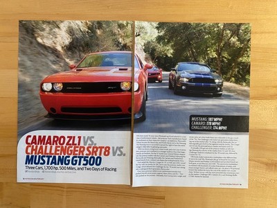2014 Print Article Camaro ZL1 vs Dodge Challenger SRT8 vs Ford Mustang GT500