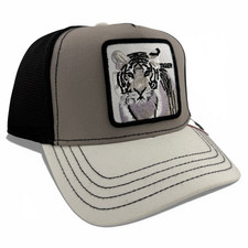 Goorin Bros The White Tiger Grey Farm Mesh Trucker Snapback Adjustable Hat Cap