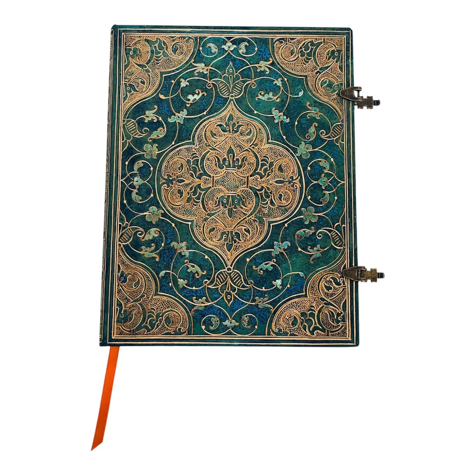 2007 Paperblanks Turquoise Chronicles Ultra Lined Hardcover Journal 9”x 7” Locks - Image 2 of 4
