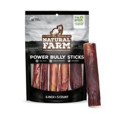Natural Farm Power Bully Sticks Dog Chews (6&rdquo;, 5-Pack), 7.4 Ounce (Pack of 1)