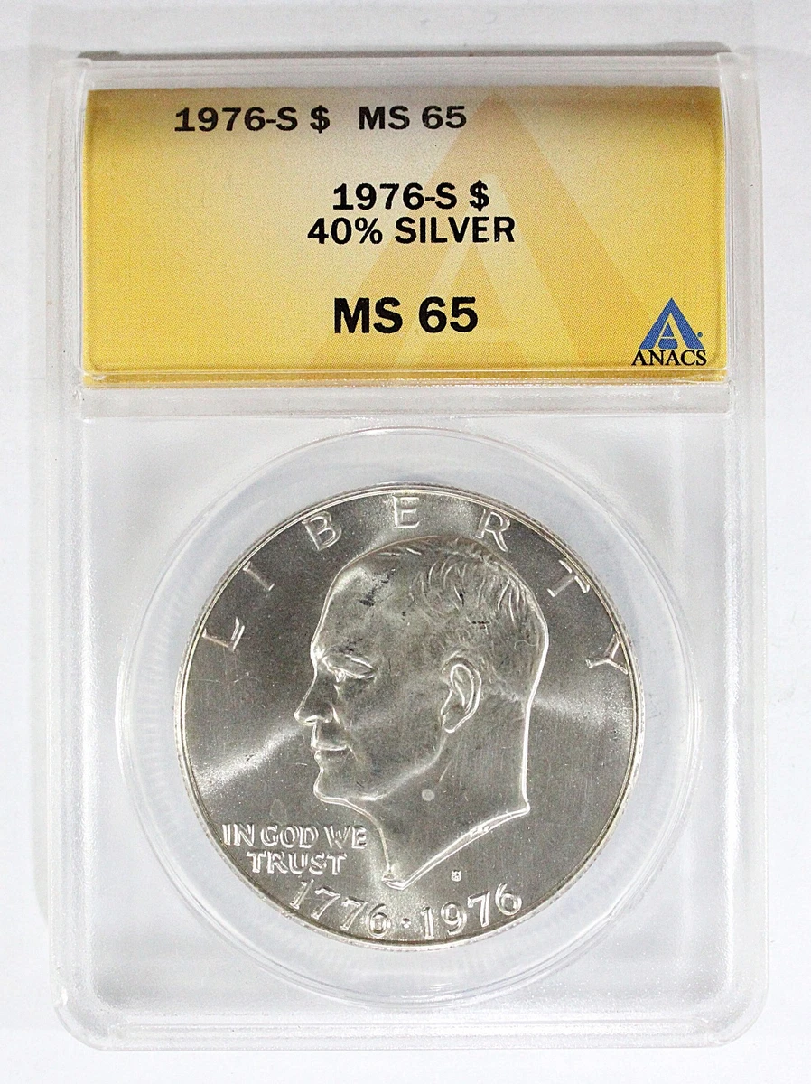Silver MS 65 Graded 1976 Eisenhower Dollars (1971-1978) for sale Silver MS 65 Graded 1976 Eisenhower Dollars (1971-1978) for sale