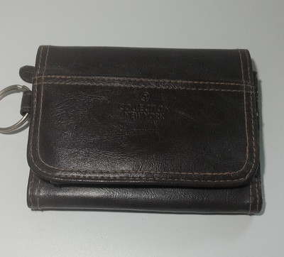 The New York Collection Leather Wallet Vintage Brown Keyholder Three Star Read