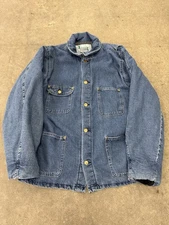 Vtg Key Imperial Blanket Lined Denim Blue Jean Work Farm Chore Jacket Mens Mediu