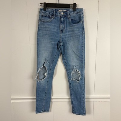 Levi s 721 High Rise Skinny Denim Distressed Blue Jeans 28 Basic Casual Everyday