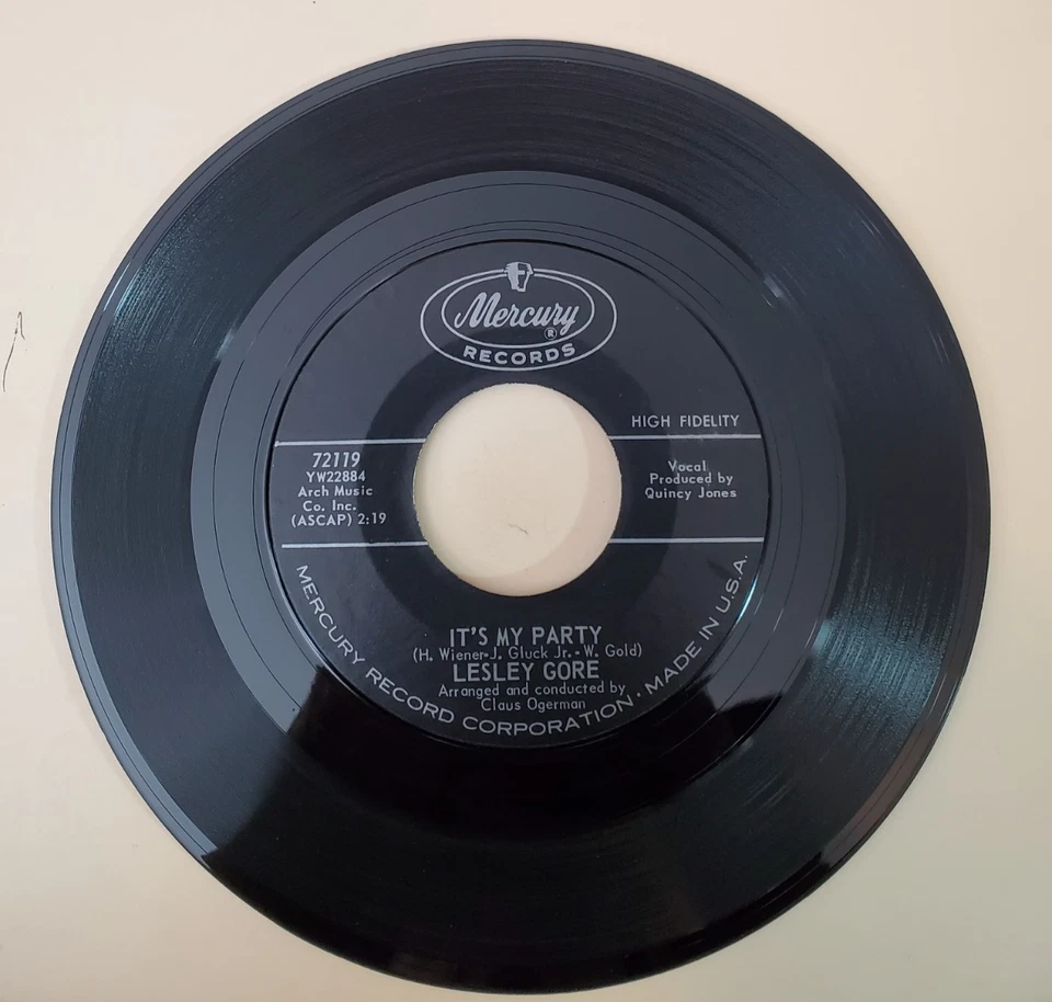 Lesley Gore IT'S MY PARTY / DANNY (ROCK 45/PS) #72119 PLAYS VG++ Foto 4 de 4