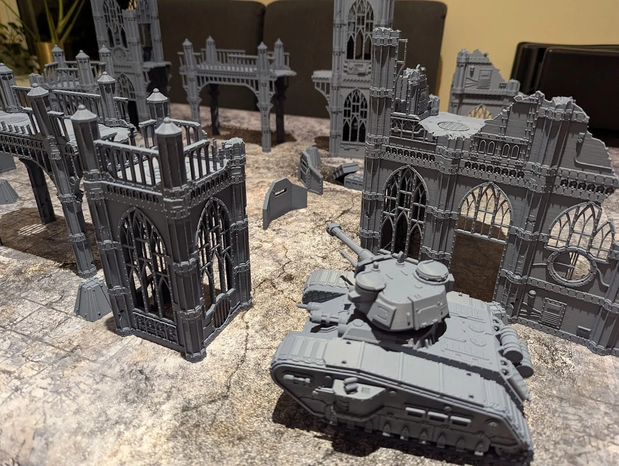 Wargaming Terrain Ruined Bridge City Set Grimdark Compatible with 28mm Tabletop - photo 7