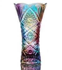 Glass Colorful Vase,Glass Flower Vase Decor for Home Dining Table Living