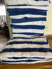Large Beach Pool Cabana Blue and White Striped Cotton Towels